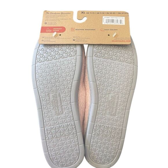 Dearfoams NWT  comfort adapt DF adapt comfy foam no sweat blush pink size 11/12 - Picture 4 of 7